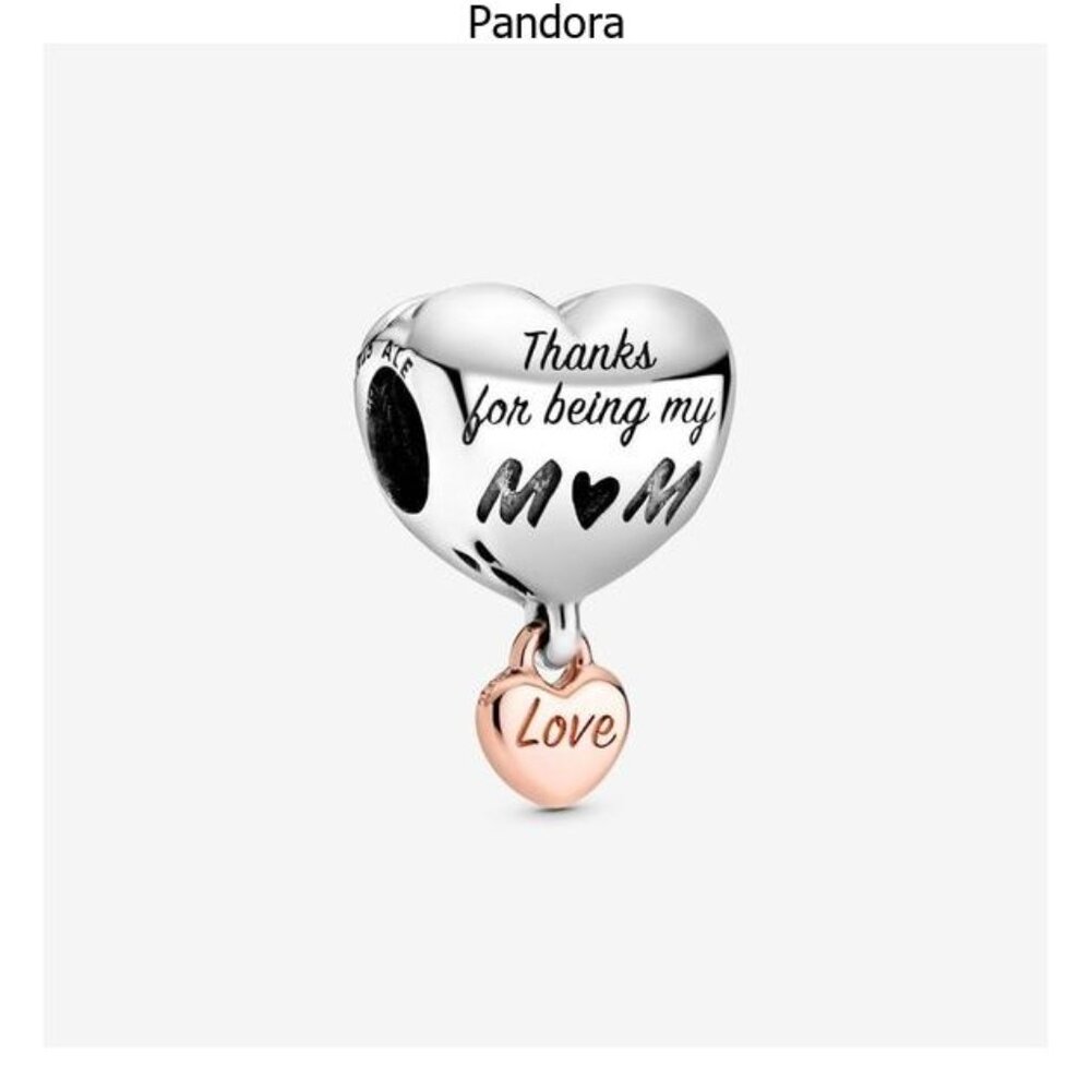 Heart Charm with Rose Gold Accent